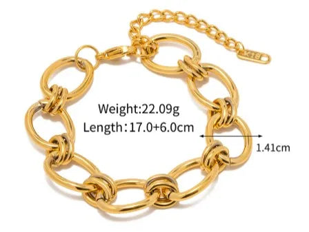 Chunky Toggle Chain Bracelet, Gold-Tone Stainless Steel