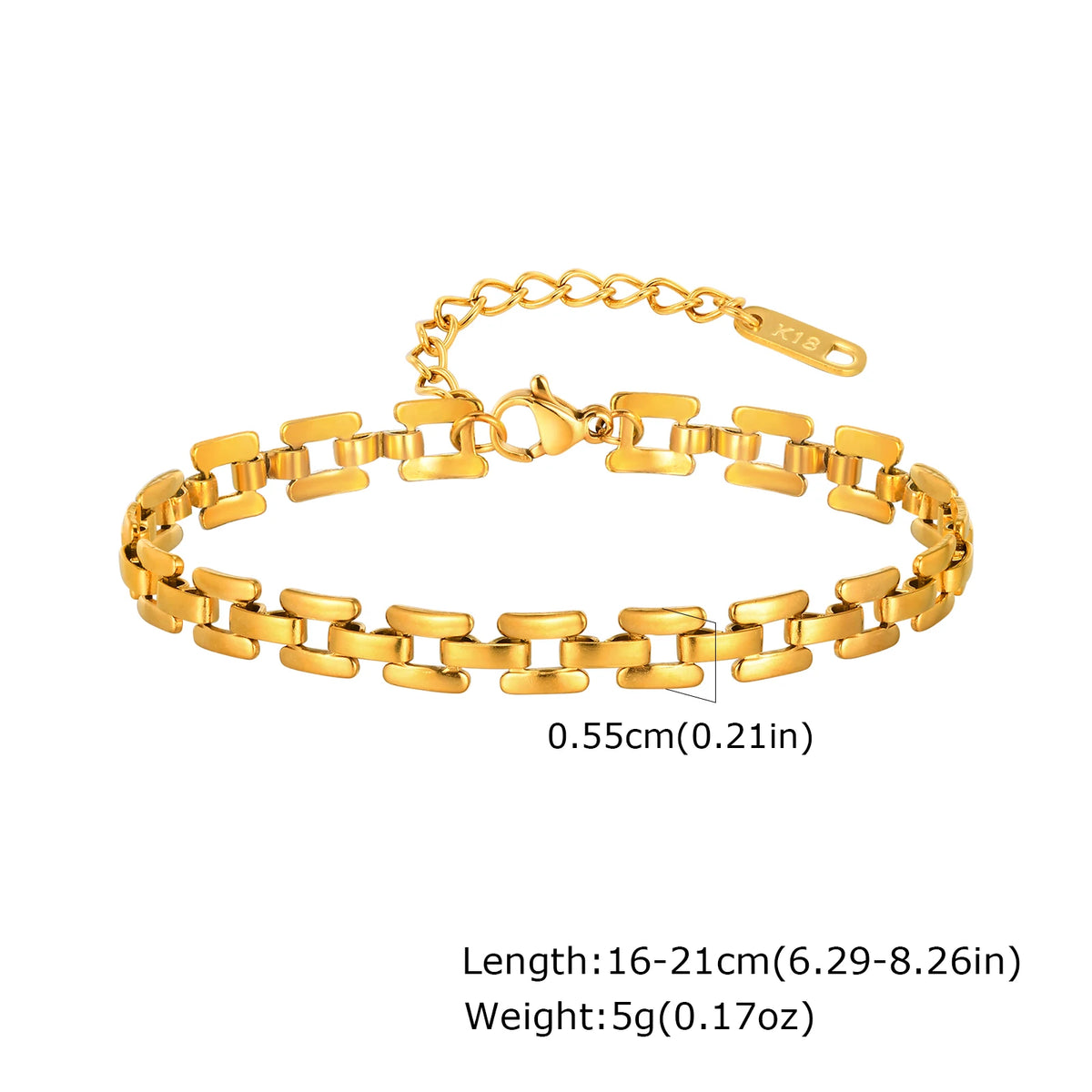 Chunky Link Layering Bracelet, Gold-Tone Stainless Steel