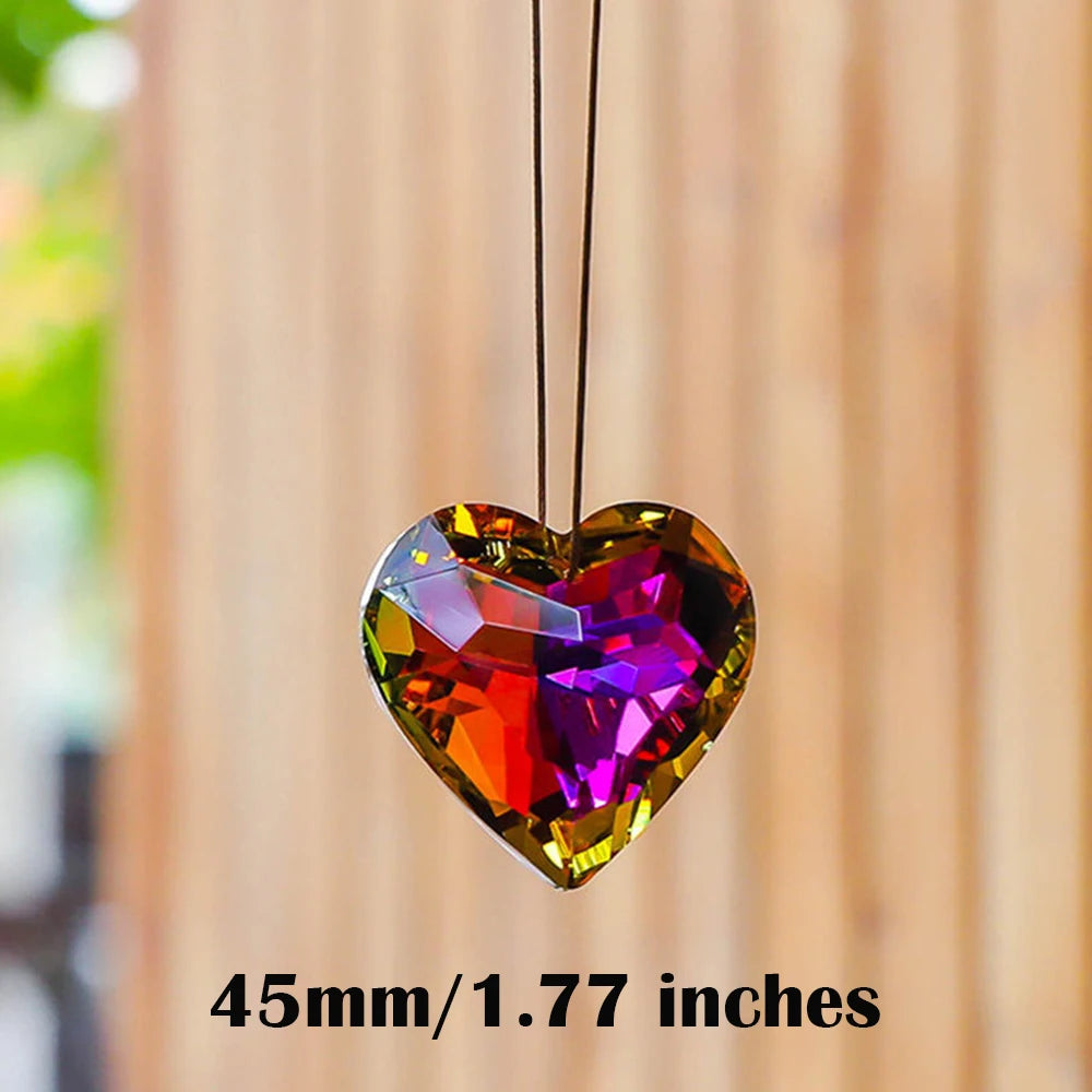 Heart Crystal Prism Suncatcher, 30mm or 45mm Rainbow Maker