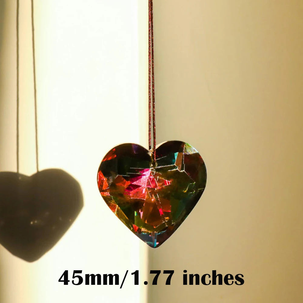 Heart Crystal Prism Suncatcher, 30mm or 45mm Rainbow Maker