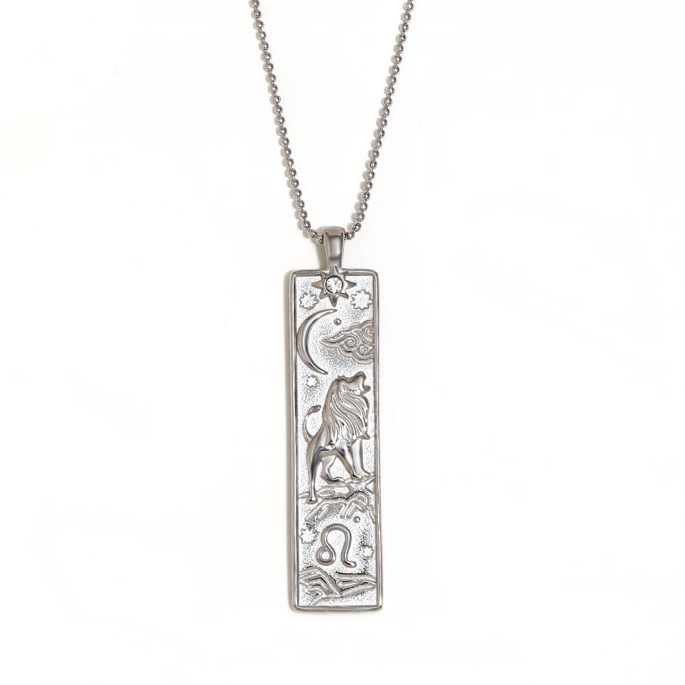 Zodiac Constellation Pendant Necklace, 12 Signs, Gold-Tone or Silver-Tone